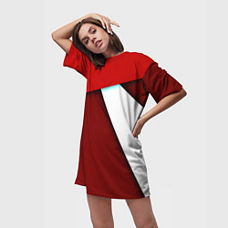 Футболка женская длинная Спортивная геометрия, цвет: 3D-принт — фото 2