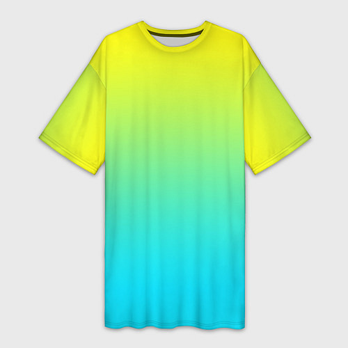 Женская длинная футболка Светло-голубой градиент / 3D-принт – фото 1