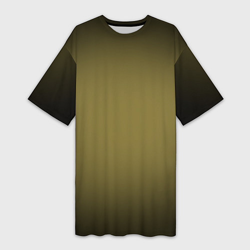Женская длинная футболка Градиент хаки / 3D-принт – фото 1