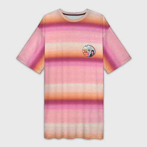 Женская длинная футболка Энид Синклер с Уэнсдей Аддамс - текстура свитера / 3D-принт – фото 1