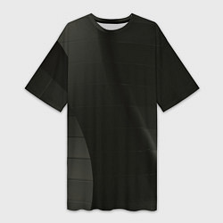 Женская длинная футболка Чёрные геометрические металлические листы