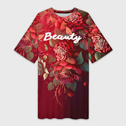 Женская длинная футболка Beauty Красота розы