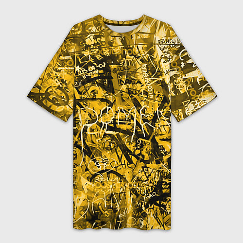 Женская длинная футболка Желтый хаос / 3D-принт – фото 1