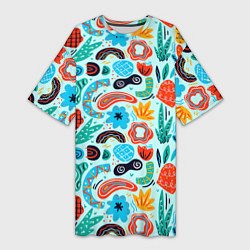 Женская длинная футболка Colorful patterns