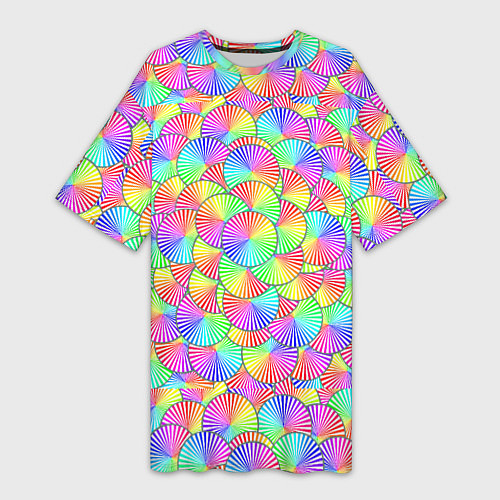 Женская длинная футболка Круг спектр / 3D-принт – фото 1