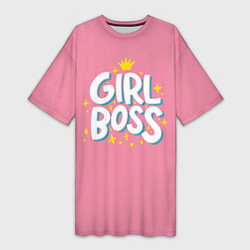 Женская длинная футболка Девушка - босс