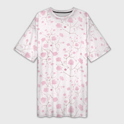 Женская длинная футболка Нежные , весенние цветы
