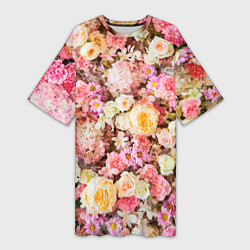 Женская длинная футболка Тысяча цветов