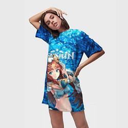 Футболка женская длинная Нилу на фоне воды, цвет: 3D-принт — фото 2