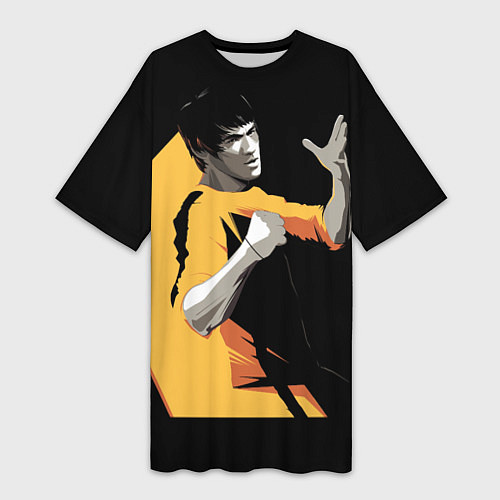 Женская длинная футболка Брюс Ли арт / 3D-принт – фото 1