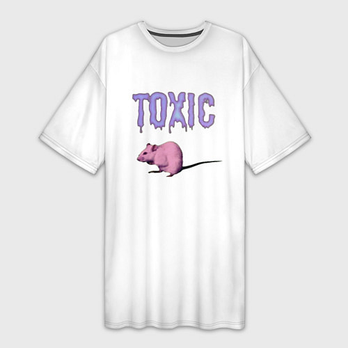 Женская длинная футболка Токсик крыса / 3D-принт – фото 1