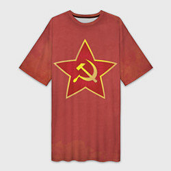 Футболка женская длинная Советская звезда, цвет: 3D-принт