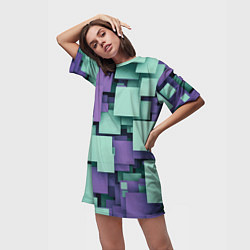 Футболка женская длинная Trendy geometric pattern, цвет: 3D-принт — фото 2
