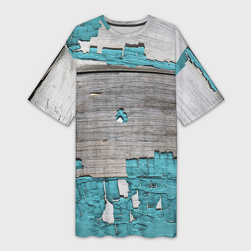 Женская длинная футболка Текстура облупившейся краски - авангард / 3D-принт – фото 1