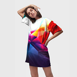 Футболка женская длинная Poly stiil collection, цвет: 3D-принт — фото 2
