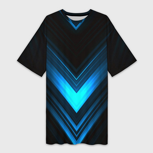 Женская длинная футболка Neon geometry stripes / 3D-принт – фото 1
