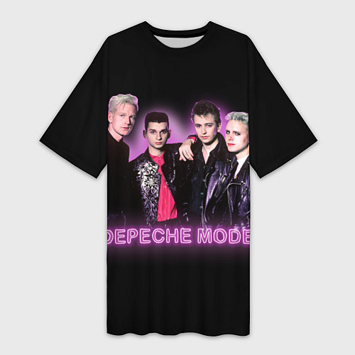 Женская длинная футболка 80s Depeche Mode neon / 3D-принт – фото 1