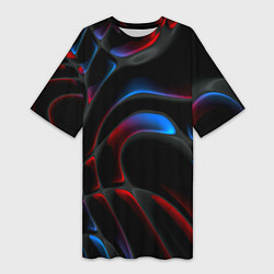 Футболка женская длинная Neon colors drops of liquid, цвет: 3D-принт