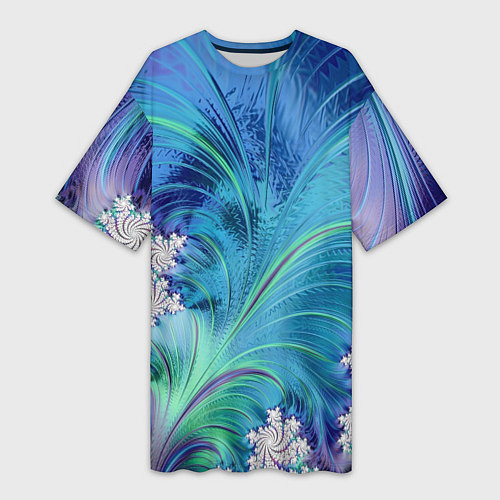 Женская длинная футболка Авангардная фрактальная композиция / 3D-принт – фото 1