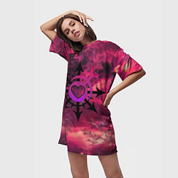 Футболка женская длинная Метка хаоса Слаанеш, цвет: 3D-принт — фото 2