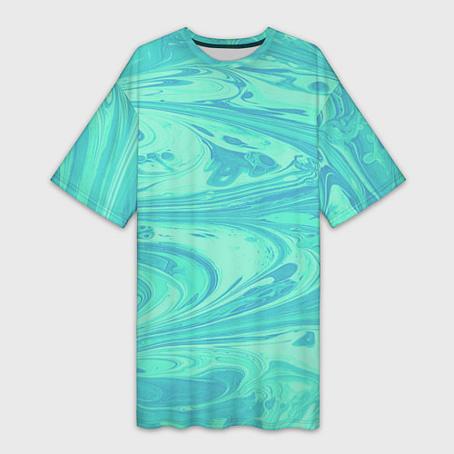 Женская длинная футболка Голубой флюид арт / 3D-принт – фото 1