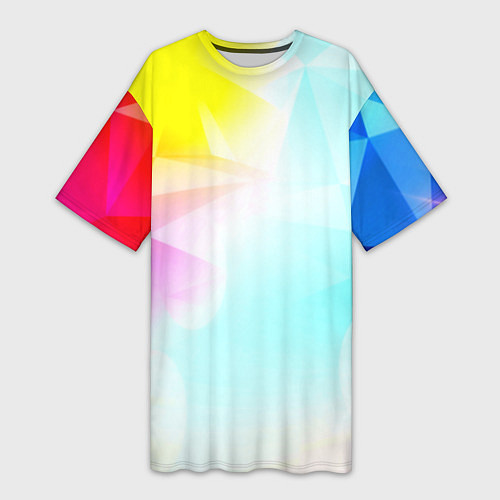Женская длинная футболка Gradient colors geometry / 3D-принт – фото 1