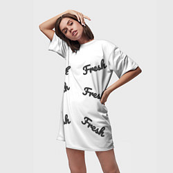 Футболка женская длинная Fresh, цвет: 3D-принт — фото 2