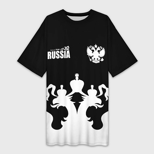 Женская длинная футболка Russia national team / 3D-принт – фото 1