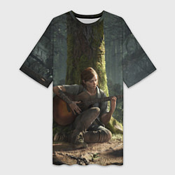 Женская длинная футболка Элли с гитарой