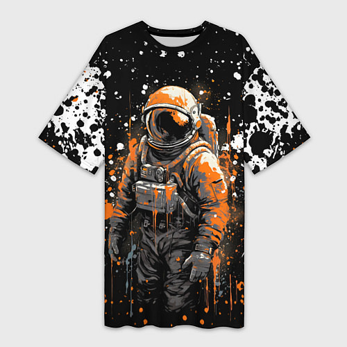 Женская длинная футболка Астронавт в красках / 3D-принт – фото 1