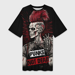 Женская длинная футболка Punks not dead