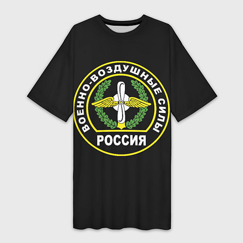 Женская длинная футболка ВВС - Россия / 3D-принт – фото 1