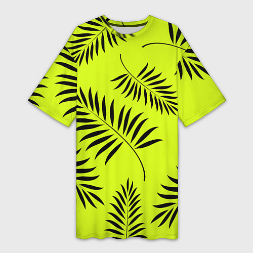 Женская длинная футболка Пальмовые ветви / 3D-принт – фото 1