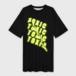 Футболка женская длинная Toxic neon, цвет: 3D-принт