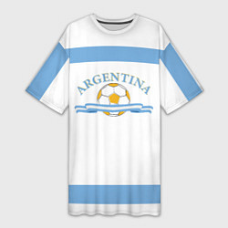 Футболка женская длинная Аргентина форма, цвет: 3D-принт