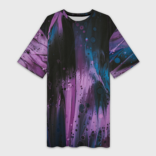Женская длинная футболка Фиолетовые абстрактные тени / 3D-принт – фото 1