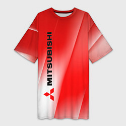 Футболка женская длинная Mitsubishi sign, цвет: 3D-принт