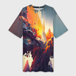 Женская длинная футболка Красивый апокалипис