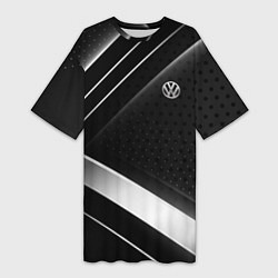 Футболка женская длинная Volkswagen sign, цвет: 3D-принт