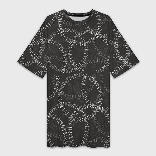 Женская длинная футболка Круговые руны / 3D-принт – фото 1