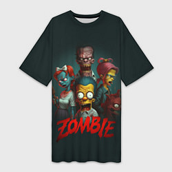 Женская длинная футболка Zombie simpsons
