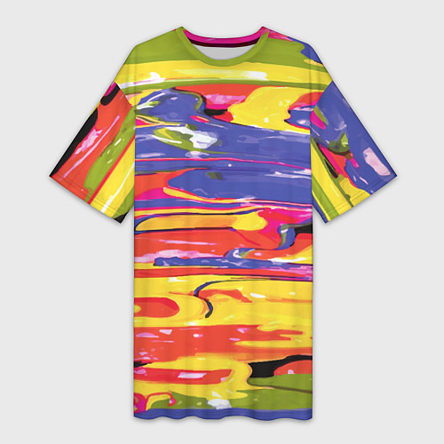 Женская длинная футболка Красочный бум / 3D-принт – фото 1
