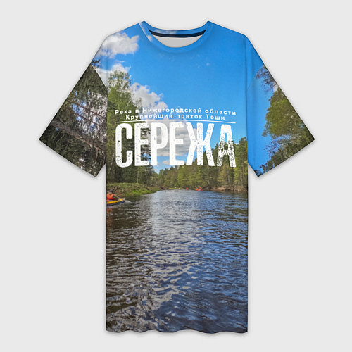 Женская длинная футболка Сплав по русским рекам / 3D-принт – фото 1
