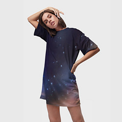 Футболка женская длинная Космическое полотно, цвет: 3D-принт — фото 2
