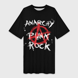 Женская длинная футболка Анархия - панк рок
