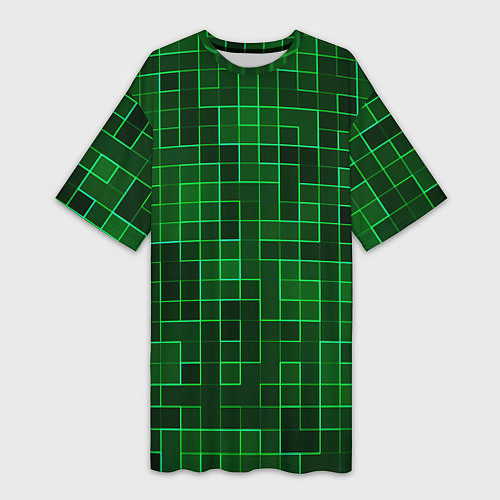 Женская длинная футболка Тетрис узор / 3D-принт – фото 1