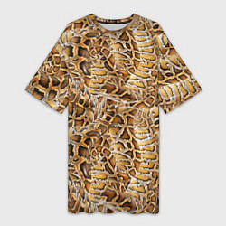 Футболка женская длинная Змеиный клубок, цвет: 3D-принт