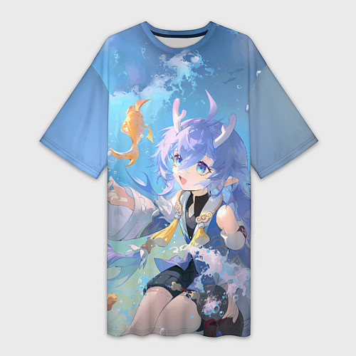 Женская длинная футболка Bailu Honkai / 3D-принт – фото 1