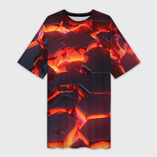 Женская длинная футболка Огненные наносоты / 3D-принт – фото 1