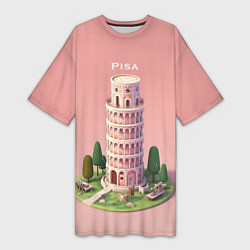 Женская длинная футболка Pisa Isometric